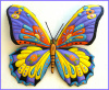 Painted Metal Butterfly Wall Hanging,Tropical Art,Tropical Decor,Tropical butterflies,Metal Art Outd